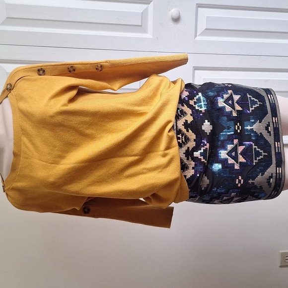 Express Sequin Geometric Print Mini Skirt Size M - Picture 7 of 10